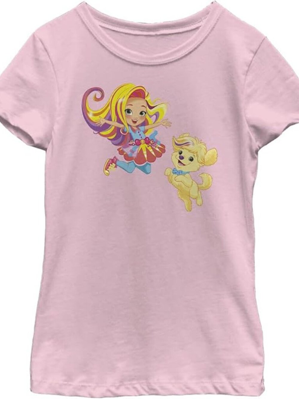 Nickelodeon Sunny and Doodle Girls Small 5/6 Pink Tee NEW Short Sleeve